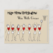 Carte Postale Positions Netball Stick Figures With Quote (Devant)
