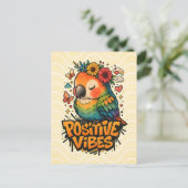 Carte Postale “Positive Vibes” Parrot (Debout devant)