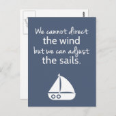 Carte Postale Positivity Mindset Nautical Sail boat Citation (Devant / Derrière)