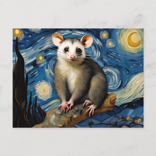 Carte Postale Possum dans la nuit étoilée (Devant)