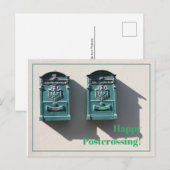 Carte Postale post-franchissement heureux de boîte aux lettres v (Devant / Derrière)