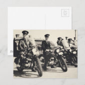 Carte Postale Post Master General Motos 1950's B&W photo (Devant / Derrière)