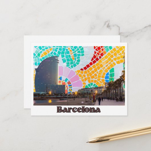 Carte Postale Postal de Barcelona Hotel Vela y Gaudi (Devant/Arrière en situation)