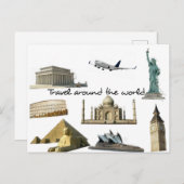 Carte Postale Postal - Voyage autour du monde (Devant / Derrière)