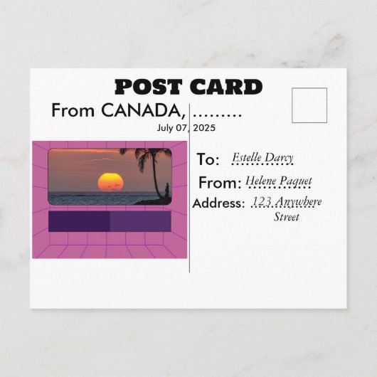 Carte Postale Postcard (Dos)