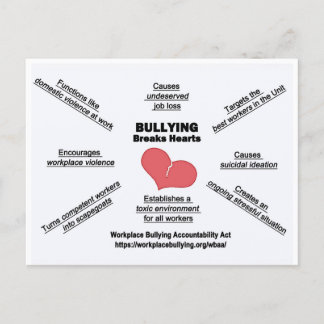 Carte Postale Postcard-Bullying Breaks Hearts