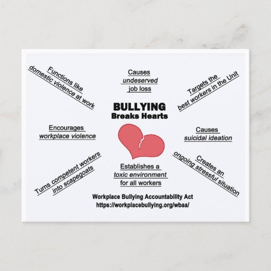 Carte Postale Postcard-Bullying Breaks Hearts (Devant)