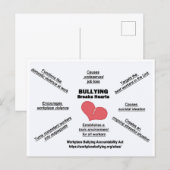 Carte Postale Postcard-Bullying Breaks Hearts (Devant / Derrière)