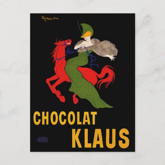Carte Postale Postcard: Chocolat Klaus - Leonetto Cappiello (Devant)