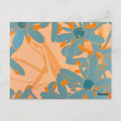 Carte Postale Postcard Contemporary Leaf Design in Peach (Dos)