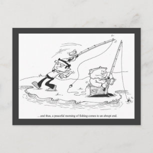 Carte Postale Postcard - Fishing Cartoon - Abrupt End