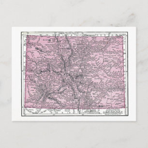 Carte Postale Postcard:  Map of Colorado, 1921