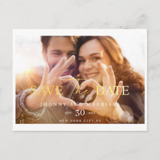 Carte Postale PostCard Mariage Gold Script moderne