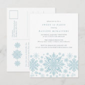 Carte Postale POSTCARD Sweet 16 Blue Snowflake Invitation (Devant / Derrière)