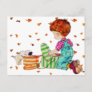 Carte Postale Postcard The boy and the dog