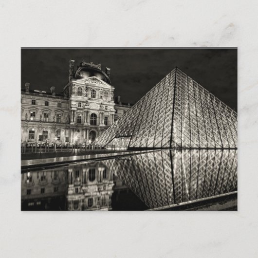Carte Postale Postcard The Louvre Pyramid In Black / White Paris (Devant)