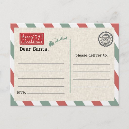 Carte Postale Postcard to Santa Claus (Devant)
