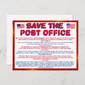 Carte Postale Postcard to SAVE THE POSTOFFICE !!! with quotes 6 (Devant / Derrière)