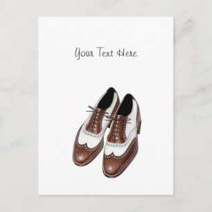 Carte Postale Postcard Vintage Swing Era Wingtip Oxford Shoes PC