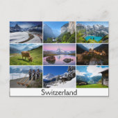 Carte Postale Postcard with landscapes and the text: Switzerland (Devant)
