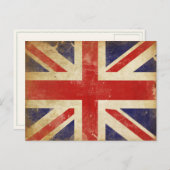 Carte Postale Postcard with Vintage Great Britain Flag (Devant / Derrière)