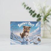 Carte Postale Postcards Snow Day 10 (Debout devant)