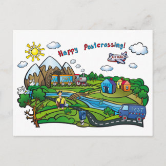 Carte postale "Postcrossing heureux ! "