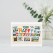 Carte postale Postcrossing joyeuse (Debout devant)