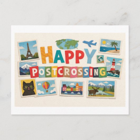 Carte postale Postcrossing joyeuse (Devant)