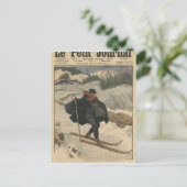 Carte Postale Poste alpine utilisant le ski (Debout devant)