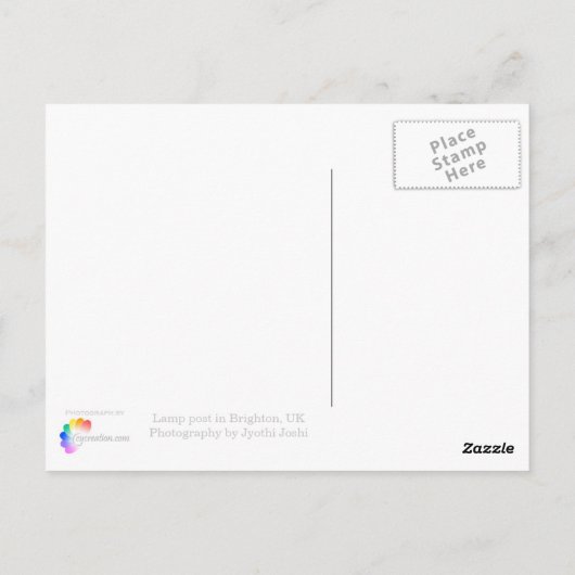 Carte Postale Poste d'ampoule en Brighton, Royaume-Uni (Dos)