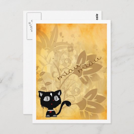 Carte Postale Poste de chat (Devant / Derrière)