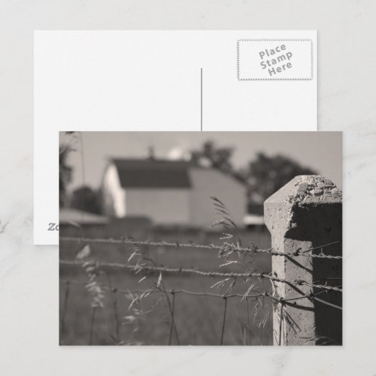 Carte Postale Poste de clôture rurale (Devant / Derrière)