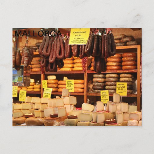 Carte Postale poste de venta de embutido en mercado de Mallorca (Devant)