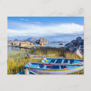 Carte Postale Poste, Islas Flotantes, Lago Titicaca