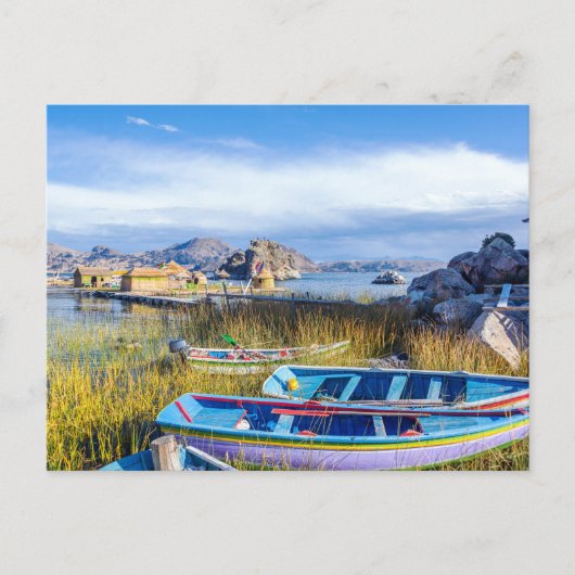Carte Postale Poste, Islas Flotantes, Lago Titicaca (Devant)