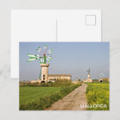 Carte Postale poste molino de viento en Mallorca (Devant / Derrière)