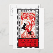 Carte Postale Poster Art Déco 1925 Paris (Devant / Derrière)