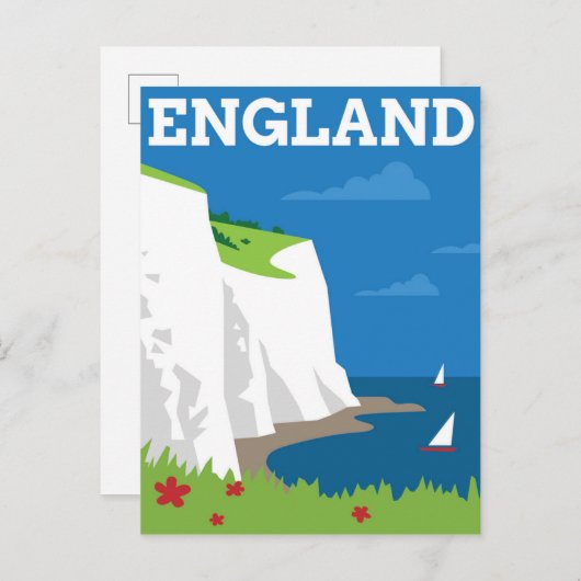 Carte Postale Poster Art Déco Style Angleterre (Devant / Derrière)