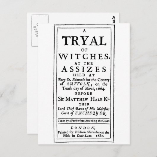 Carte Postale Poster Authentic Witch Trials (Devant / Derrière)