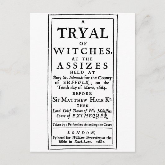 Carte Postale Poster Authentic Witch Trials (Devant)