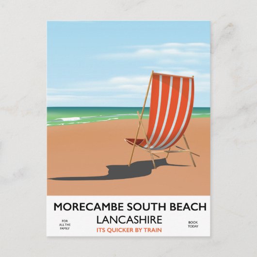 Carte Postale poster balnéaire Morecambe South Beach Lancashire (Devant)