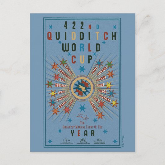 Carte Postale Poster bleu de la Coupe du Monde QUIDDITCH™ (Devant)