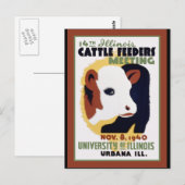 Carte Postale Poster d'alimentation de bétail Urbana Illnois (Devant / Derrière)
