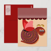 Carte Postale Poster d'art Antique Snail (Devant / Derrière)