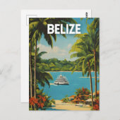 Carte Postale Poster d'art de voyage Belize (Devant / Derrière)