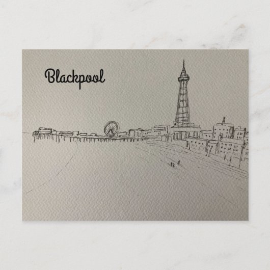 Carte Postale Poster d'art original de Blackpool Tower (Devant)