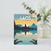 Carte Postale Poster d'art touristique du Laos (Debout devant)
