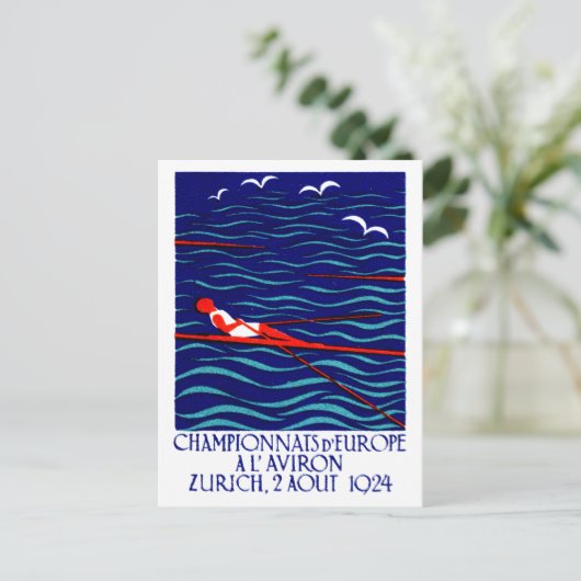 Carte Postale Poster d'aviron 1924 à Zurich (Debout devant)