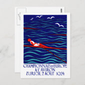 Carte Postale Poster d'aviron 1924 à Zurich (Devant / Derrière)